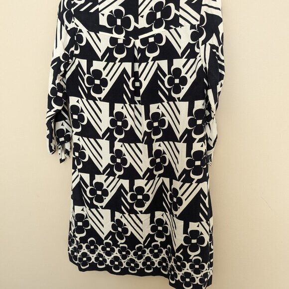 Crown & Ivy Petite 6 shift mini dress black white floral mod - Picture 4 of 13